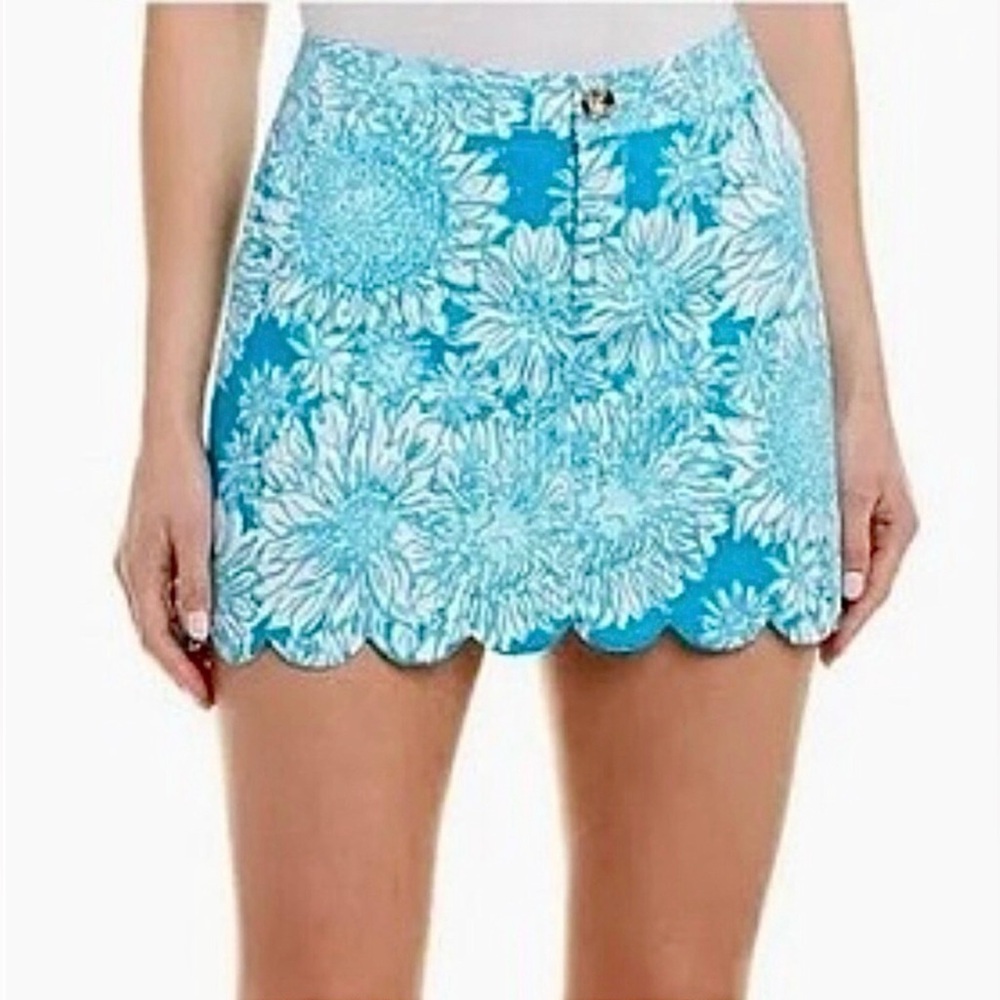NWT Lilly Pulitzer Colette Skort Ariel Blue Lion in The Sun Print Size 8